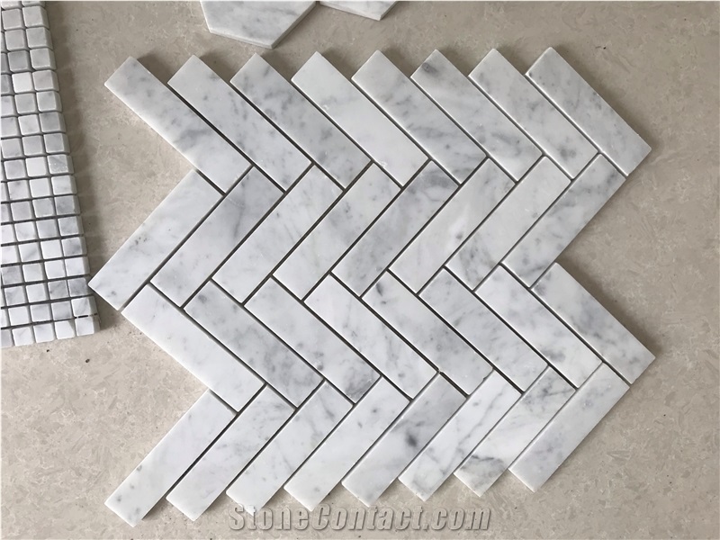 Calacatta Gold White Natural Marble Mosaic Pattern Tiles