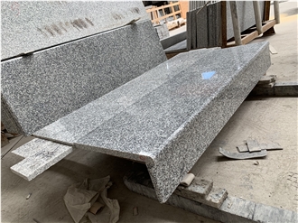 Chinese Grey Granite Stone Steps And Risers Polished Stairs Round Edge