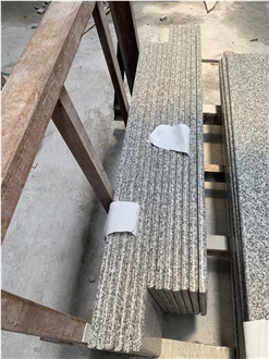Chinese Grey Granite Stone Steps And Risers Polished Stairs Round Edge