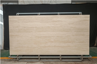 1600X3200x12 Mm Yellow Travertine Texture Sintered Stone Slabs