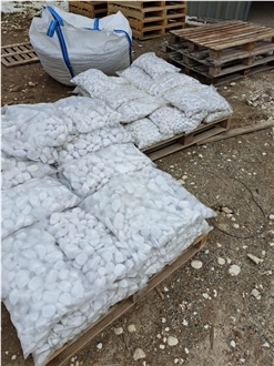 Tumbled White Marble Decorative Pebble Stone