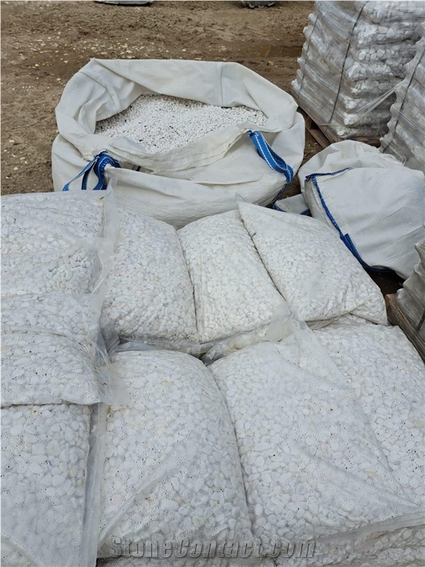 Tumbled White Marble Decorative Pebble Stone