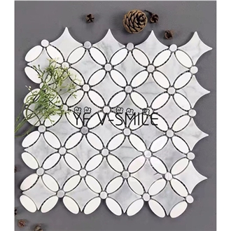 Marble Mosaic Pattern Water-Jet Inlay Kitchen Mosaic
