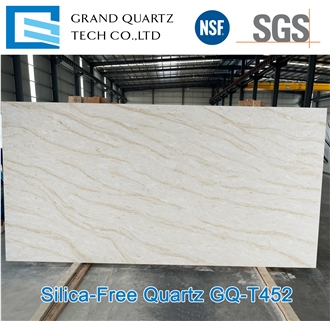 Silica-Free Calacatta Taj Mahal Quartz Slabs GQ-T452