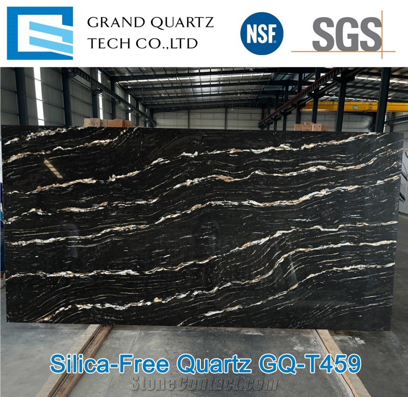 Silica-Free Calacatta Taj Mahal Quartz Slabs GQ-T452