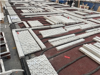 Carrara White Carrara Grey Marble Wall Relief