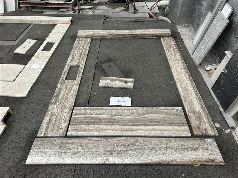 Persian Silver Travertine Polished Vanity Tops