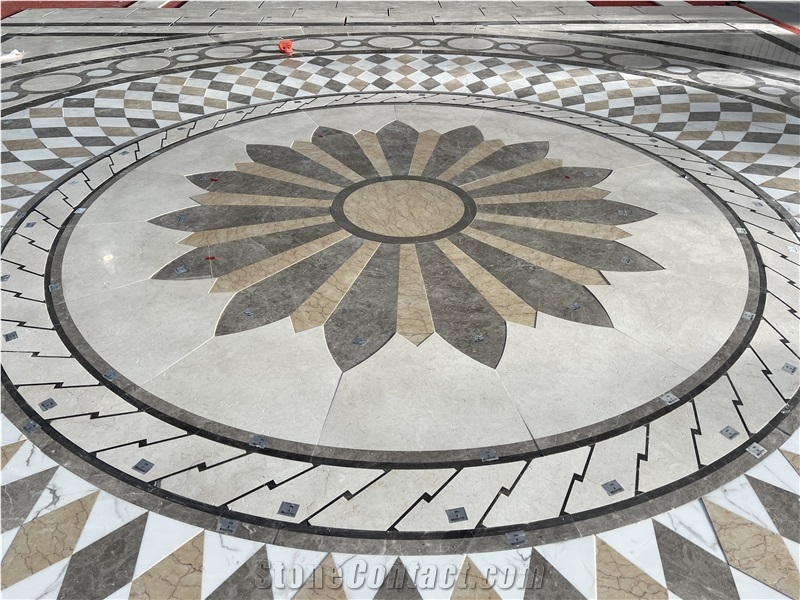Round Waterjet Medallion For Floor