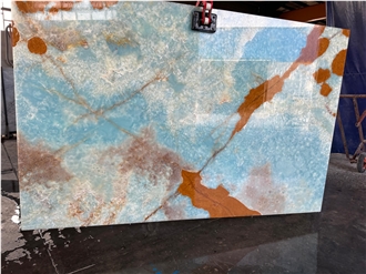 Blue Golden Persian Onyx Slabs