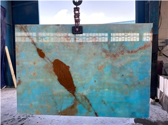 Blue Golden Persian Onyx Slabs