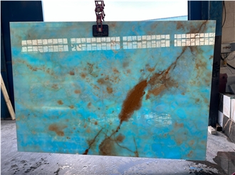 Blue Golden Persian Onyx Slabs