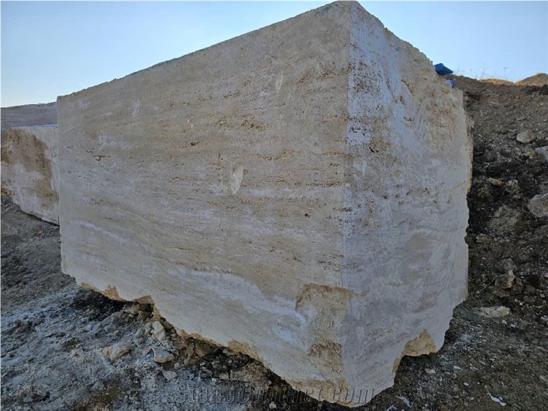 Light Beige Atashkooh Travertine Rough Block