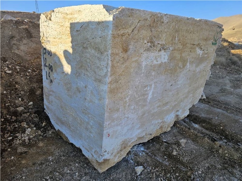 Light Beige Atashkooh Travertine Rough Block