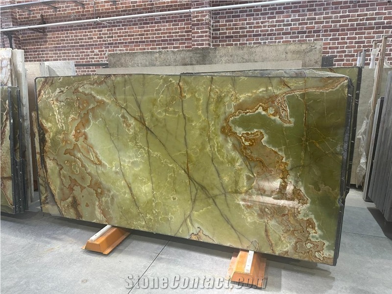 Persian Green Onyx  Slabs Tiles
