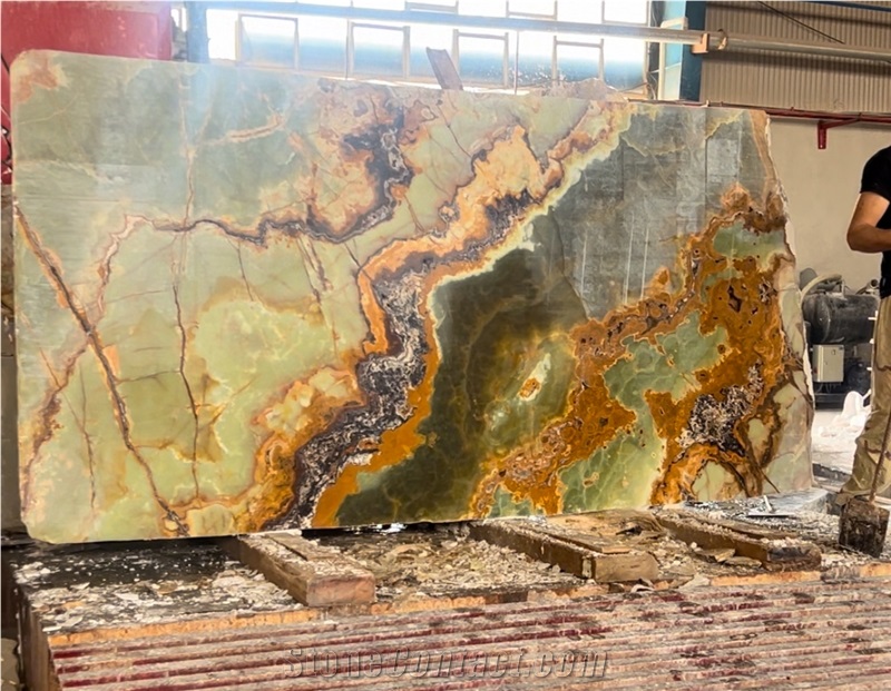 Persian Green Onyx  Slabs Tiles