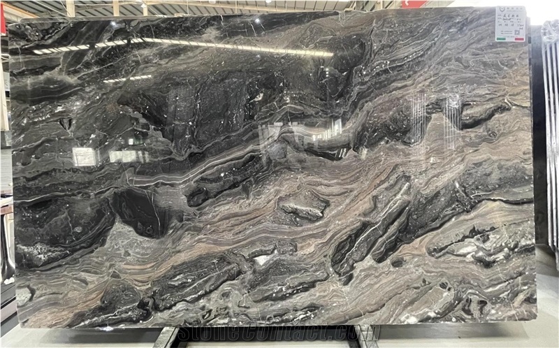 Iride Nero Marble Bookmatched Polished Slabs And Tiles