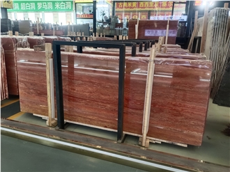 Red Travertine Polished And Honed Slabs
