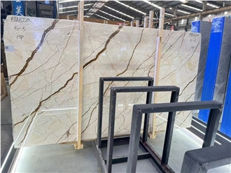 Sofitel Gold Marble Bookmatched Slabs Tiles