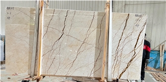 Sofitel Gold Marble Bookmatched Slabs Tiles