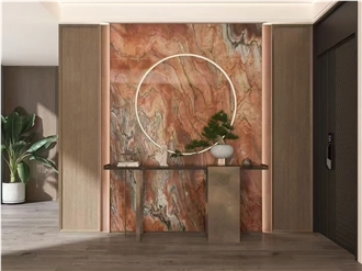 Brazil Exotic Stone Red Revolution Wave Quartzite Slabs