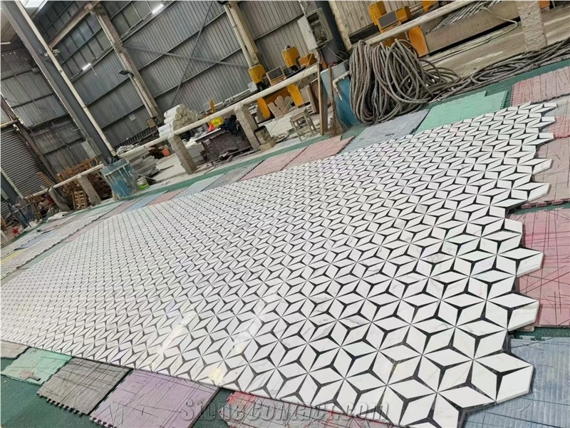 Natural Stone Marble Water Jet  Mosaic Tiles