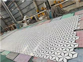 Natural Stone Marble Water Jet  Mosaic Tiles