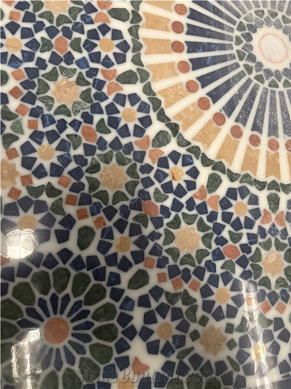 Natural Stone Marble Water Jet  Mosaic Tiles