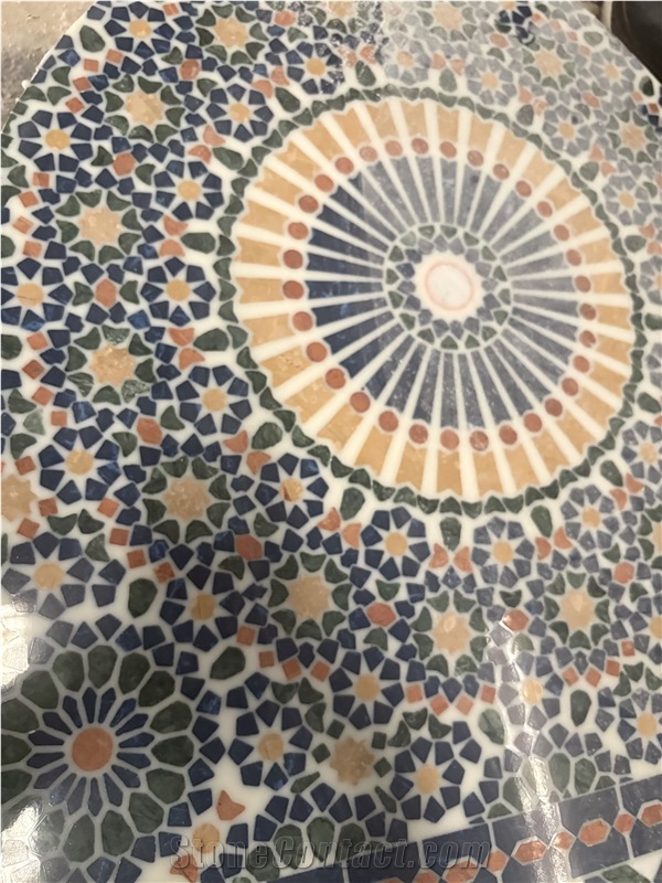 Natural Stone Marble Water Jet  Mosaic Tiles