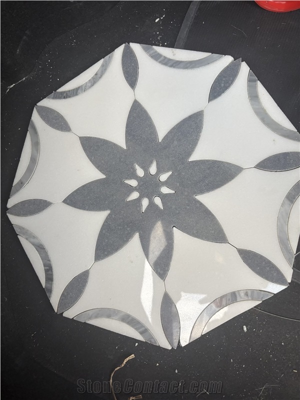 Natural Stone Marble Water Jet  Mosaic Tiles