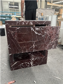 Rosso Levanto Red Marble Side Table