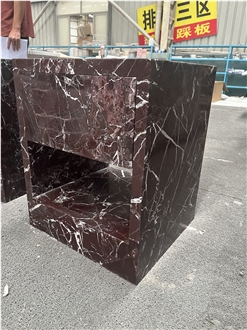 Rosso Levanto Red Marble Side Table