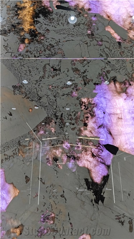 Backlight Bookmatched Patagonia Granite Slabs