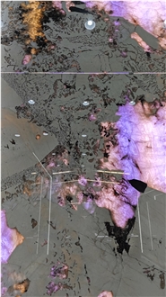 Backlight Bookmatched Patagonia Granite Slabs