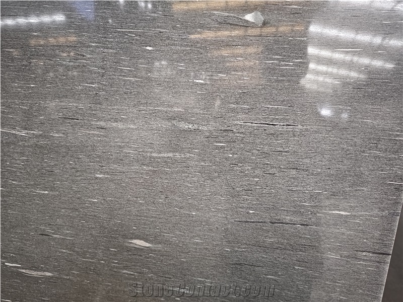 Black Silk Granite Slabs 20Mm Polished Surface
