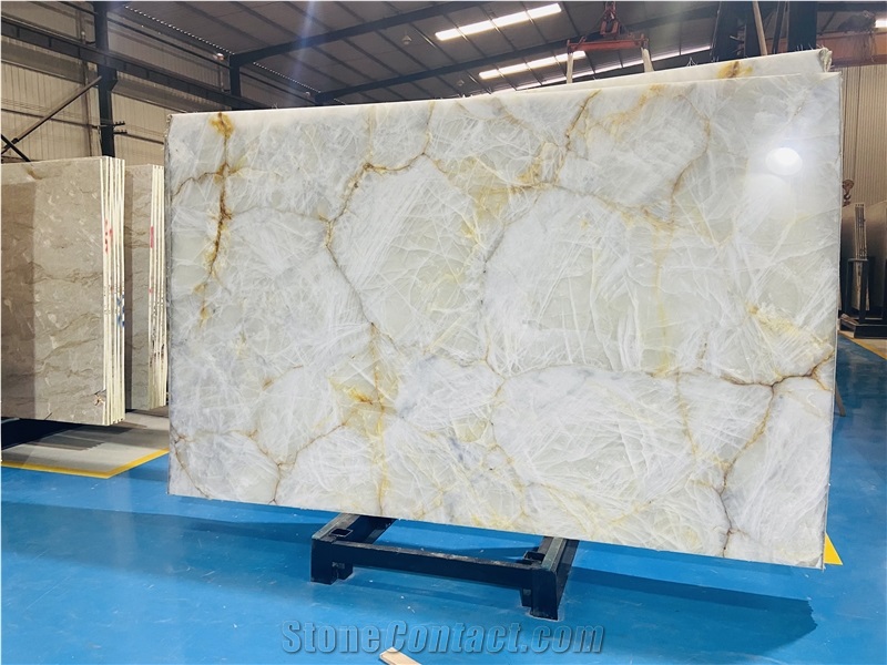 Cristallo Extra White Quartzite Polished Slabs
