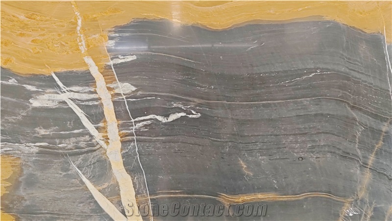 Golden Black Quartzite Slabs Polished Surface 20MM