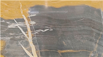 Golden Black Quartzite Slabs Polished Surface 20MM