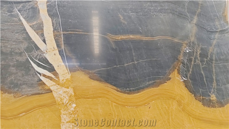 Golden Black Quartzite Slabs Polished Surface 20MM