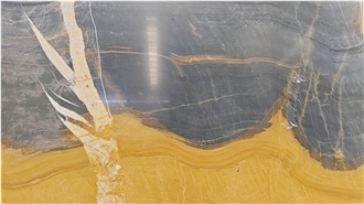 Golden Black Quartzite Slabs Polished Surface 20MM