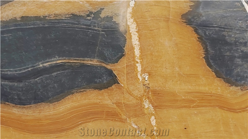 Golden Black Quartzite Slabs Polished Surface 20MM