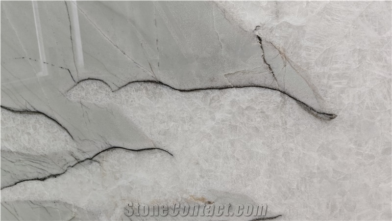 Laguna Crystal Quartzite Slabs For Accent Wall Decor