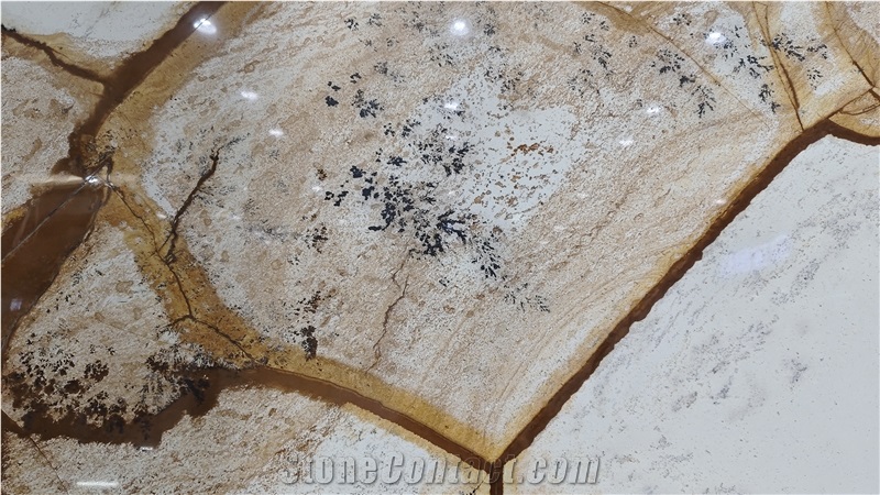 Stone Wood Quartzite Slabs For Feature Wall Living Room