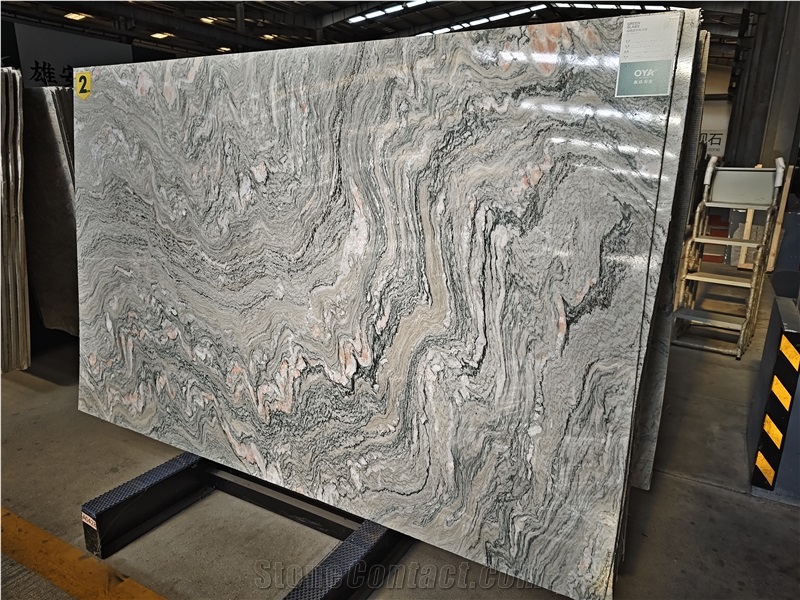 Water Cloudy Grey Marble Slabs For Flooring Decor