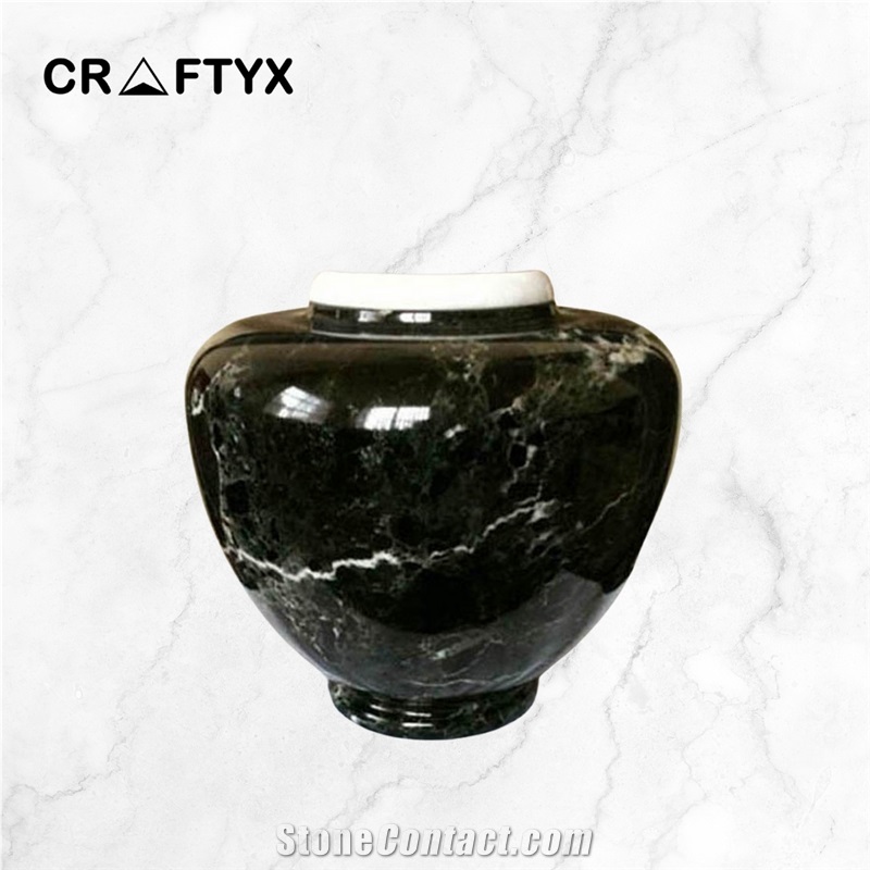 Black Zebra Marble Cremation Urns