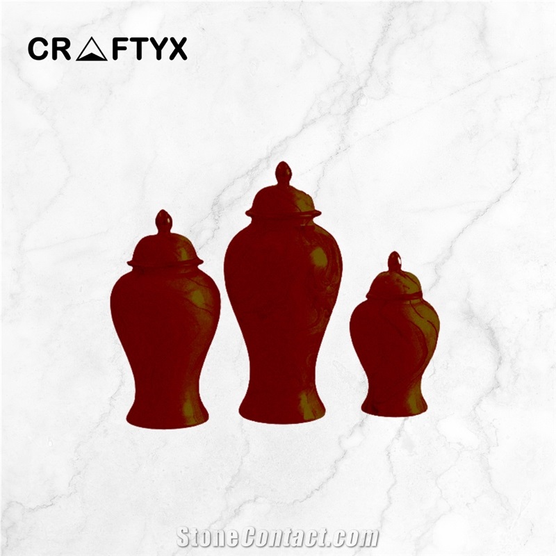 Black Zebra Marble Cremation Urns