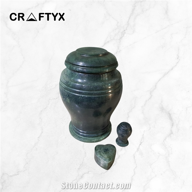 Black Zebra Marble Cremation Urns