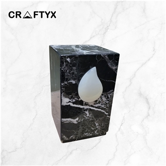 Black Zebra Marble Cremation Urns
