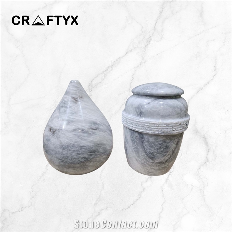 Black Zebra Marble Cremation Urns