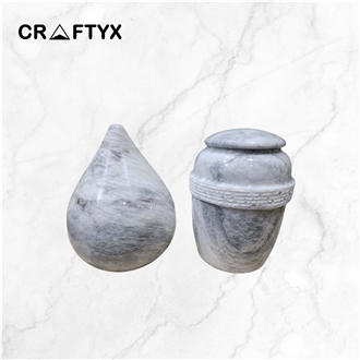 Black Zebra Marble Cremation Urns