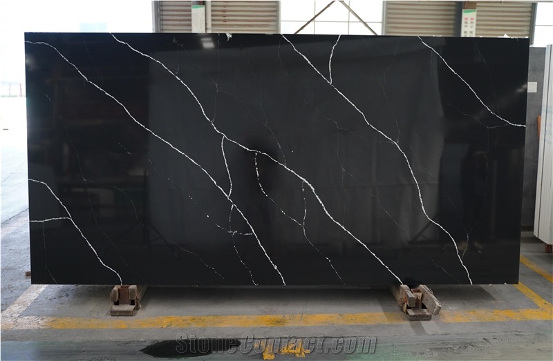Black Calacatta Marquina Quartz Slabs Top Factory Marble